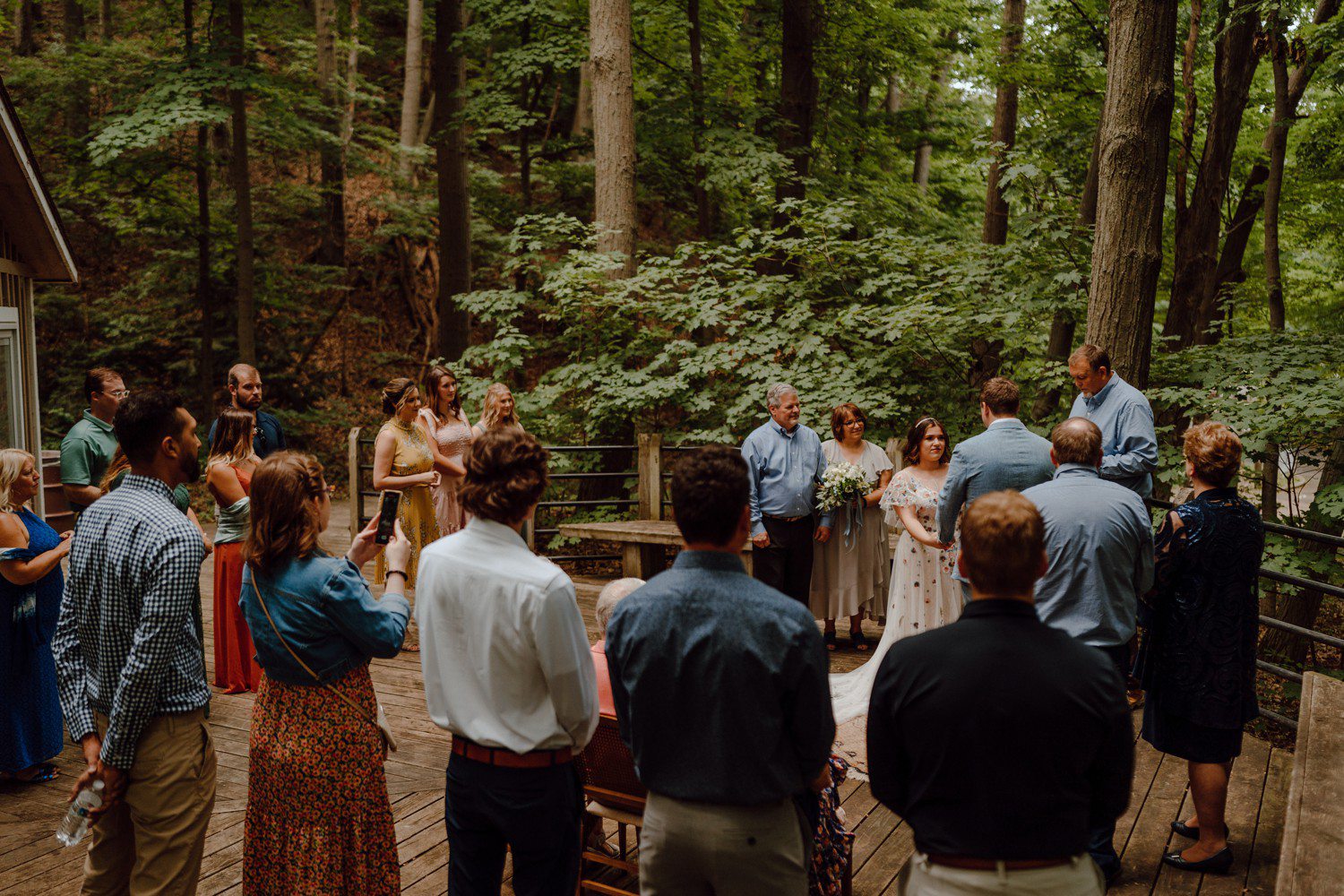 Wedding officiant ceremony setup in Michigan